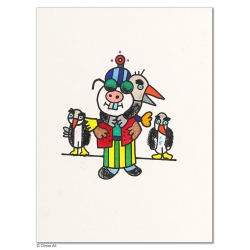 Original Bild "Deckblatt Pinguin" von Otmar Alt - Kunst mit Zertifikat kaufen