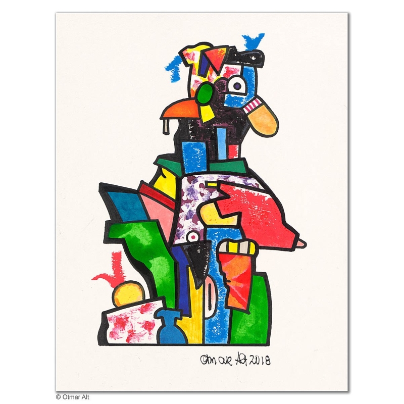 Original Bild "Der Besuch" von Otmar Alt - Kunst mit Zertifikat kaufen