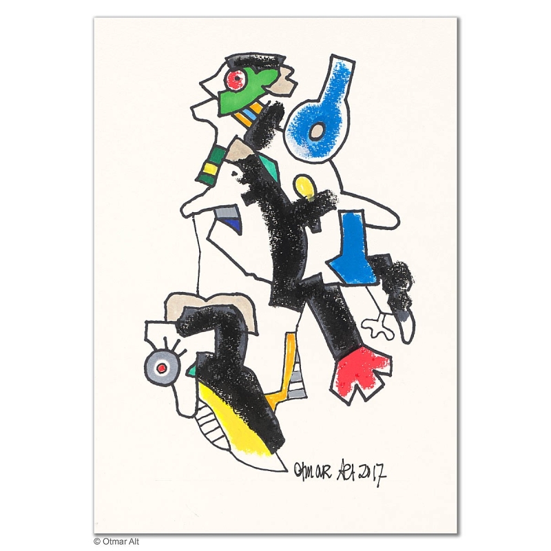 Original Bild "die andere Meinung" von Otmar Alt - Kunst mit Zertifikat kaufen