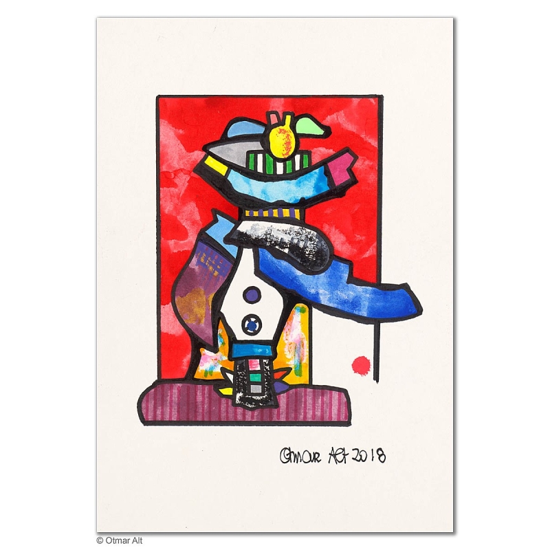 Original Bild "Die Ankunft" von Otmar Alt - Kunst mit Zertifikat kaufen