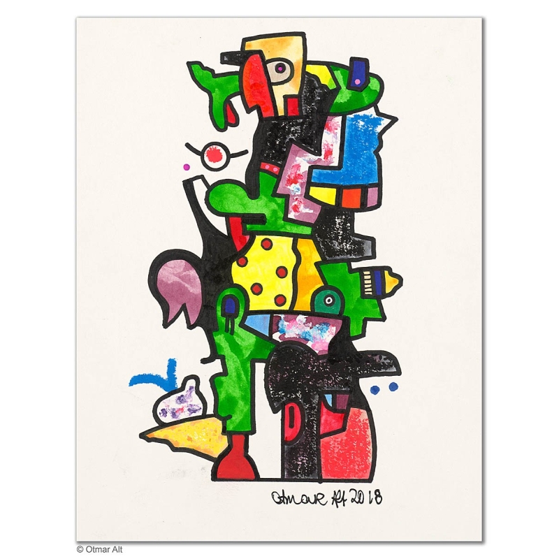 Original Bild "Die Spende" von Otmar Alt - Kunst mit Zertifikat kaufen