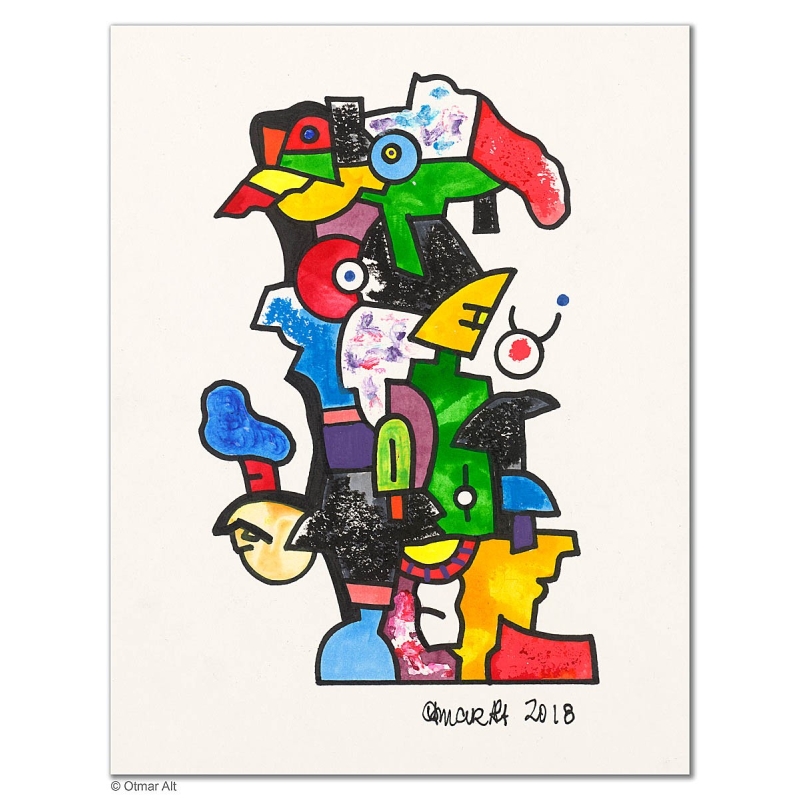 Original Bild "Gedankenaustausch." von Otmar Alt - Kunst mit Zertifikat kaufen