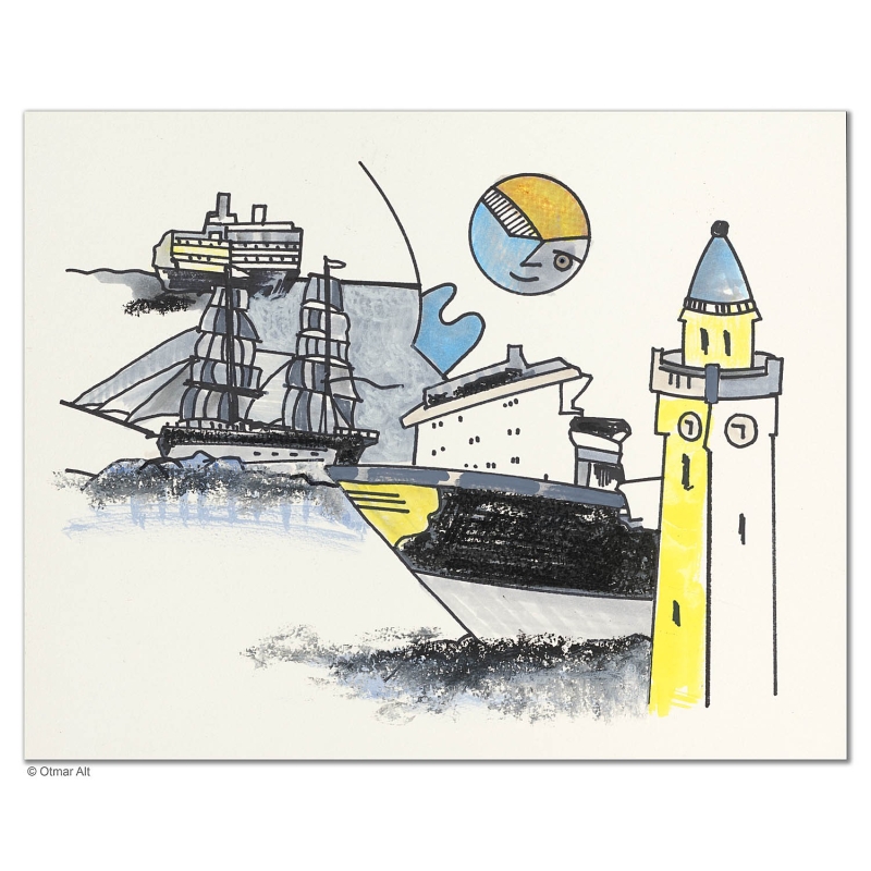 Original Bild "Hamburg 10" von Otmar Alt - Kunst mit Zertifikat kaufen