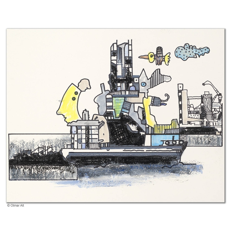 Original Bild "Le Havre 7" von Otmar Alt - Kunst mit Zertifikat kaufen
