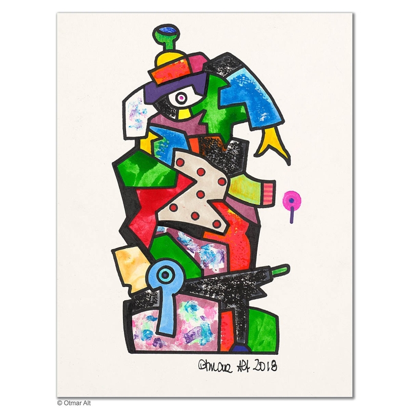 Original Bild "Pillenfresser." von Otmar Alt - Kunst mit Zertifikat kaufen