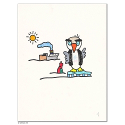 Original Bild "Pinguin 1" von Otmar Alt - Kunst mit Zertifikat kaufen