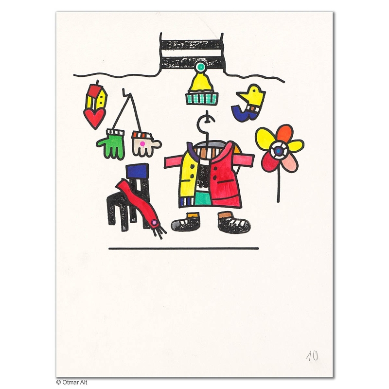 Original Bild "Pinguin 10" von Otmar Alt - Kunst mit Zertifikat kaufen