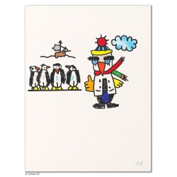 Original Bild "Pinguin 11" von Otmar Alt - Kunst mit Zertifikat kaufen