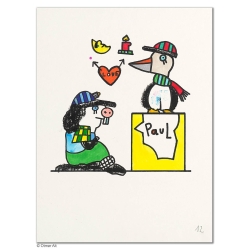 Original Bild "Pinguin 12" von Otmar Alt - Kunst mit Zertifikat kaufen