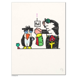 Original Bild "Pinguin 13" von Otmar Alt - Kunst mit Zertifikat kaufen