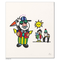 Original Bild "Pinguin 14" von Otmar Alt - Kunst mit Zertifikat kaufen