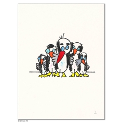 Original Bild "Pinguin 2" von Otmar Alt - Kunst mit Zertifikat kaufen