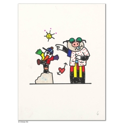 Original Bild "Pinguin 6" von Otmar Alt - Kunst mit Zertifikat kaufen