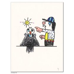 Original Bild "Pinguin 9" von Otmar Alt - Kunst mit Zertifikat kaufen