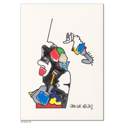 Original Bild "Seepferdchen geht an Land" von Otmar Alt - Kunst mit Zertifikat kaufen