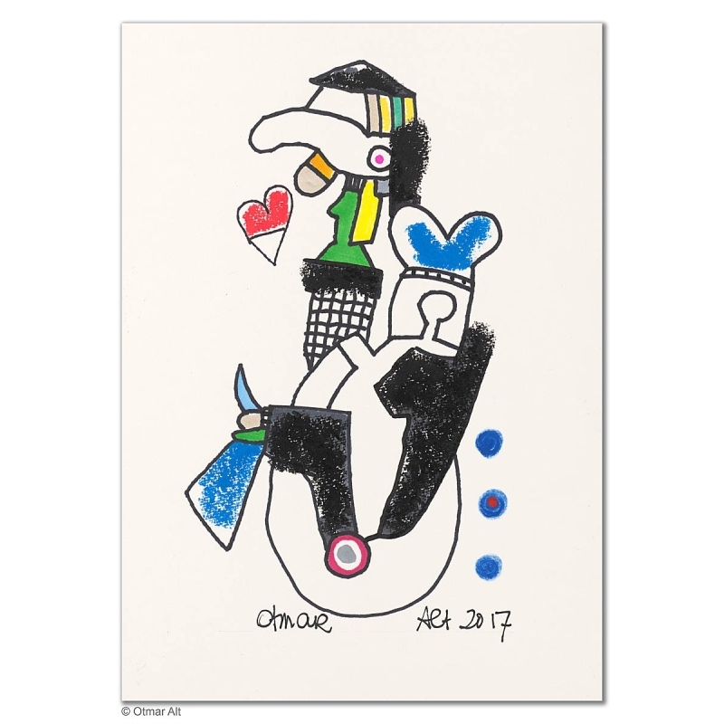 Original Bild "Vogel komm!" von Otmar Alt - Kunst mit Zertifikat kaufen