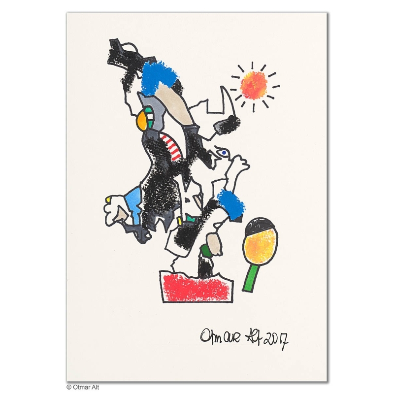 Original Bild "vor dem Spiel" von Otmar Alt - Kunst mit Zertifikat kaufen