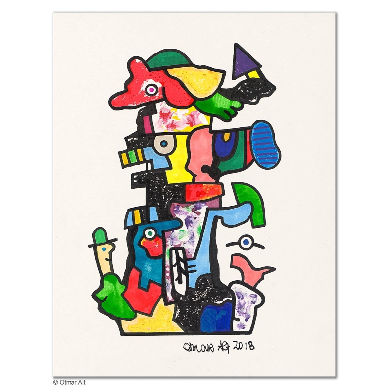 Original Bild "wo ist das Glück?" von Otmar Alt - Kunst mit Zertifikat kaufen