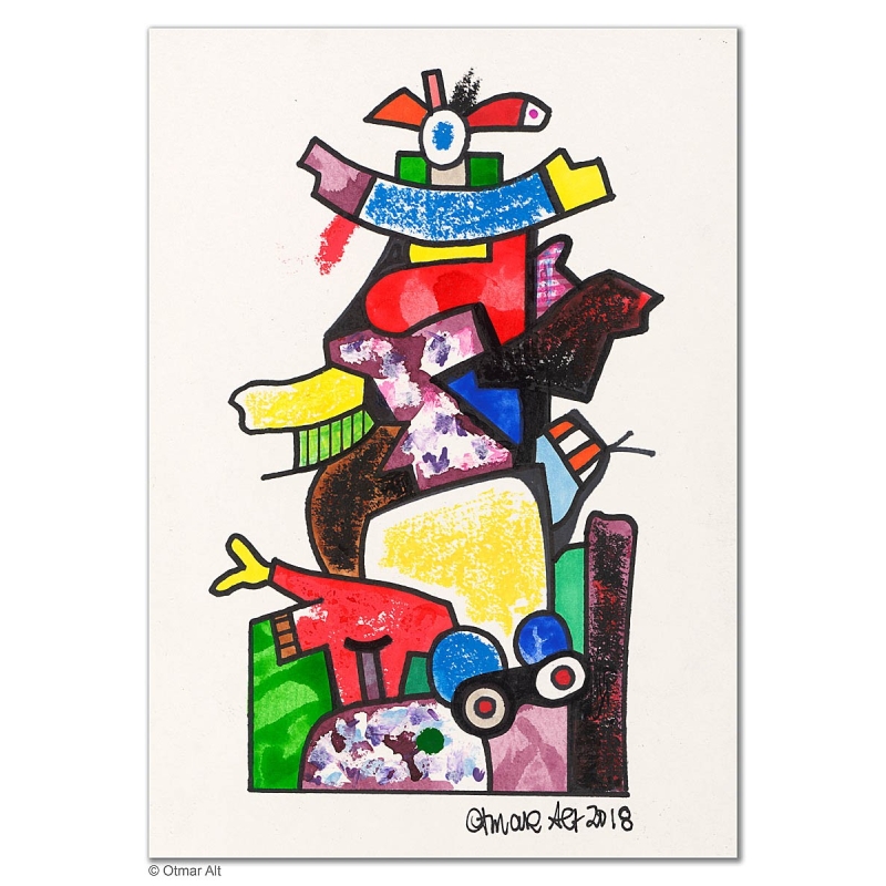 Original Bild "wo ist die Kultur" von Otmar Alt - Kunst mit Zertifikat kaufen