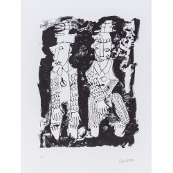 Armin Mueller-Stahl Kunst Bild kaufen Pierrot und Harlekin | handsigniertes Original
