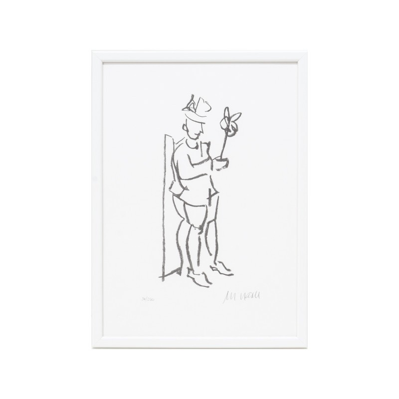 Armin Mueller-Stahl Original Bild kaufen "Kompliment grün koloriert" handsignierte Lithographie