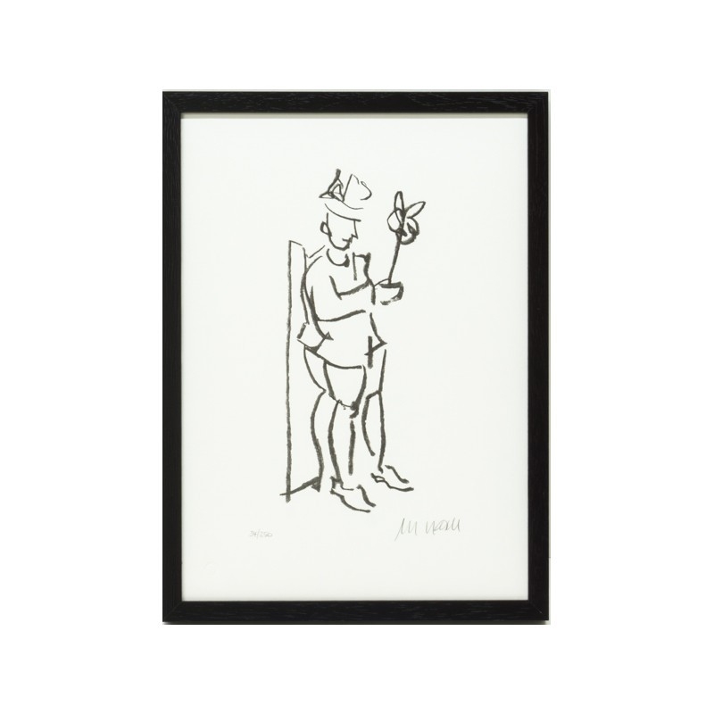 Armin Mueller-Stahl Original Bild kaufen "Kompliment violett koloriert" handsignierte Lithographie