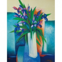 Original Kunst von Claude Gaveau "Bouquet d' iris" kaufen Sie Bilder des bekannten französischen Künstlers