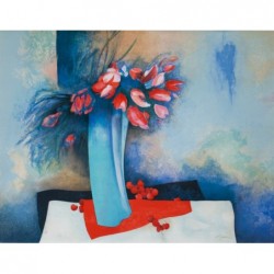 Original Kunst von Claude Gaveau "Fleurs +cerise" kaufen Sie Bilder des bekannten französischen Künstlers