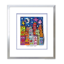James Rizzi Original 3D Bild kaufen Rahmenbeispiel Alu-Seidenmatt