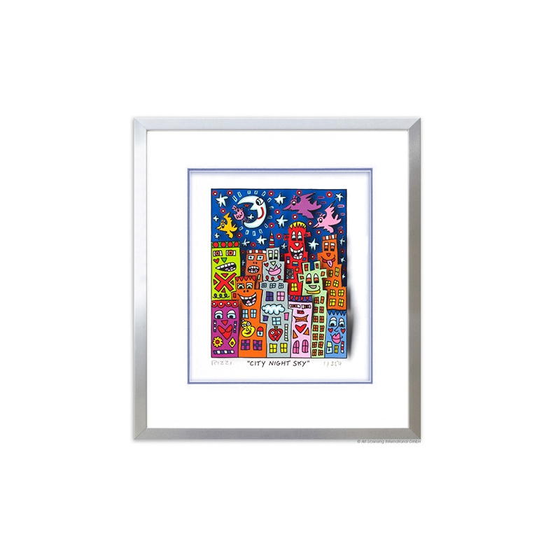 James Rizzi Original 3D Bild kaufen Rahmenbeispiel Alu-Seidenmatt