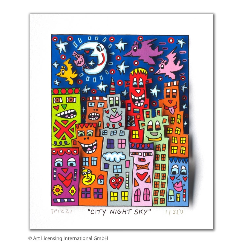 James Rizzi Original 3D Bild City Night Sky kaufen