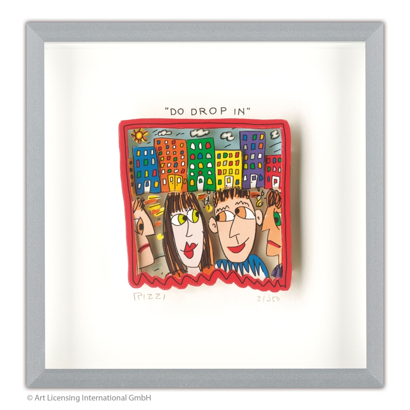 James Rizzi 3D-Bild im Rahmen "Do drop in"