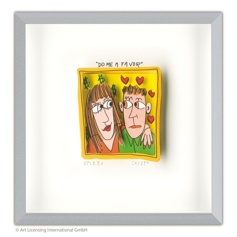 James Rizzi 3D-Bild im Rahmen "Do me a favor"