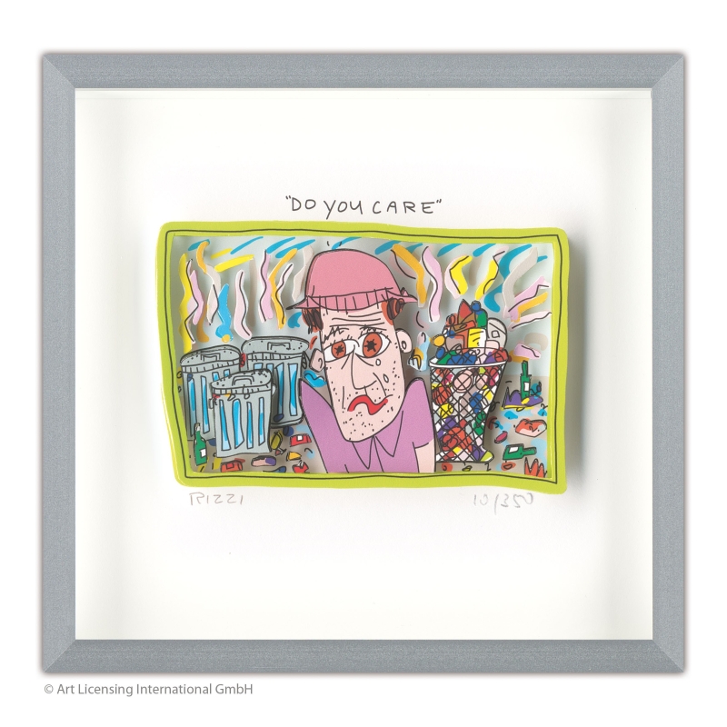 James Rizzi 3D-Bild im Rahmen Do you care