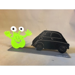 Patrick Preller "Monster und Isetta" Original Metall Skulptur