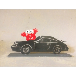Patrick Preller "Monster und Porsche" Original Metall Skulptur