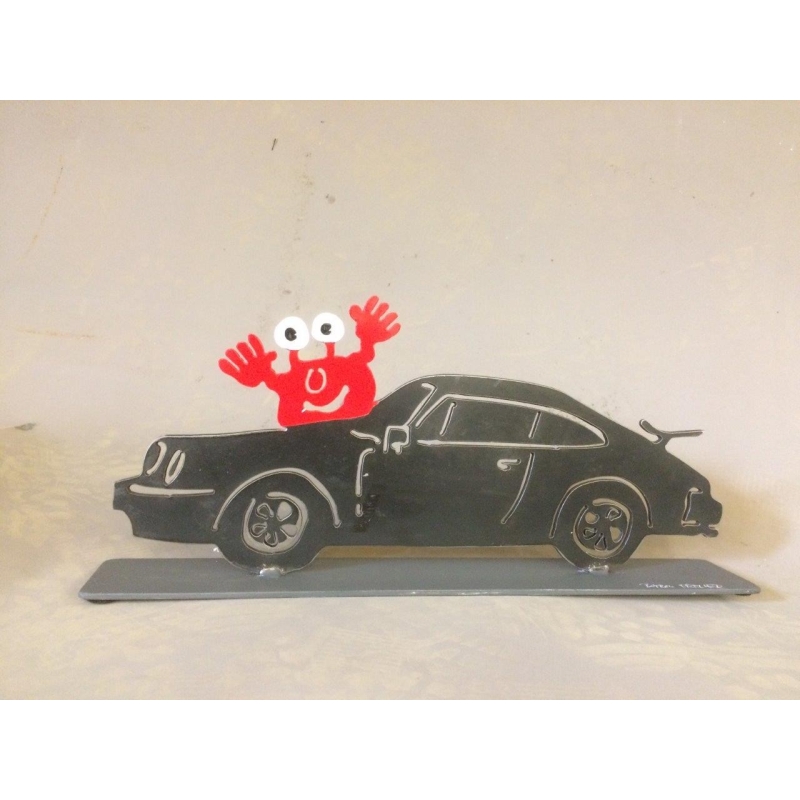 Patrick Preller "Monster und Porsche" Original Metall Skulptur