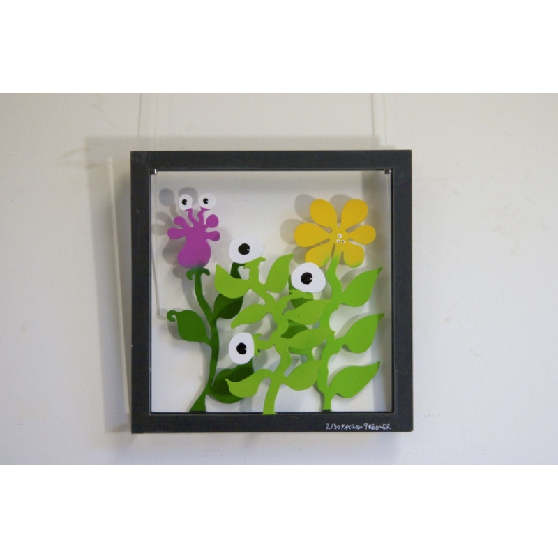 Patrick Preller "Monster Windows "Blumen"" Original Metall Skulptur