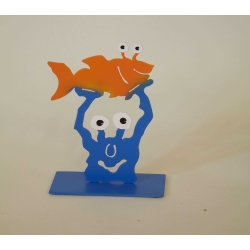 Patrick Preller "Monsterkollege Fisch" Original Metall Skulptur