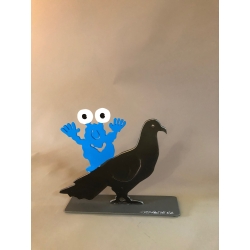Patrick Preller "Taube und Monster" Original Metall Skulptur