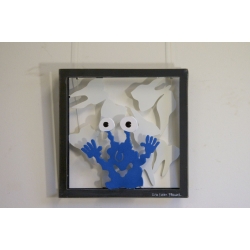 Patrick Preller "Monster Window "Zahnarzt" (Wandobjekt)" Original Metall Skulptur