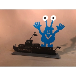 Patrick Preller "Monsterhafenrundfahrt" Original Metall Skulptur