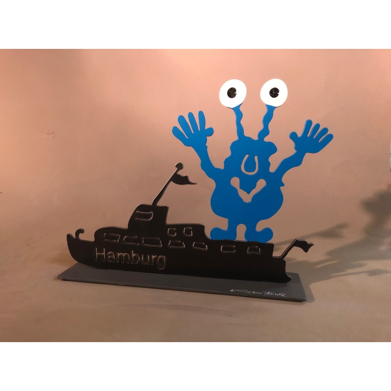 Patrick Preller "Monsterhafenrundfahrt" Original Metall Skulptur