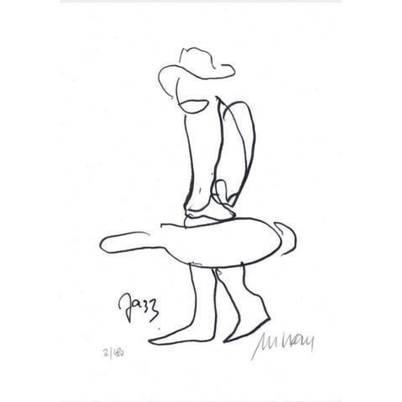 Armin Mueller-Stahl Kunst Bild kaufen Jazz Musiker - on the road | handsigniertes Original