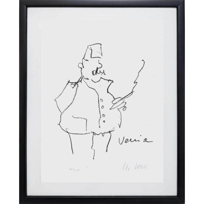 Das Original 'o.T. (Gendarm)' wurde von Armin Mueller-Stahl handsigniert. Günstig kaufen.