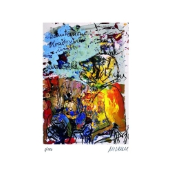 Das Schweigen der Waffen II Armin Mueller-Stahl Vorzugsgraphik inkl. Buch "Bumskanone, Rasselsäbel und Krachgewehr"