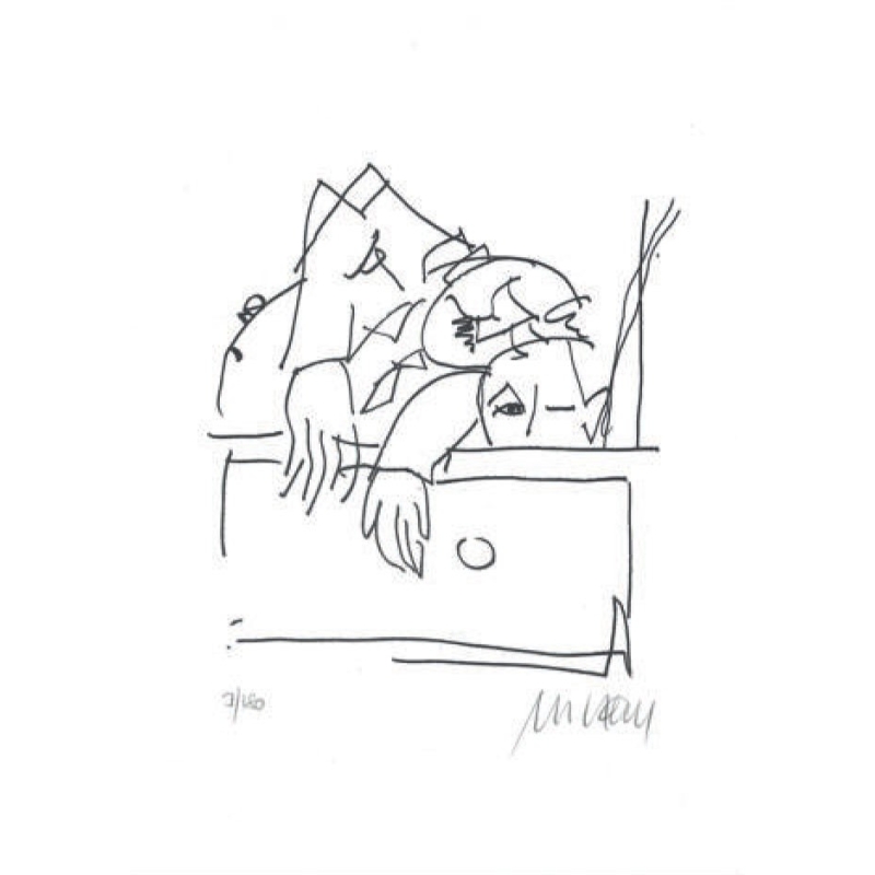 Armin Mueller-Stahl Kunst Bild kaufen Vater mit Sohn | handsigniertes Original