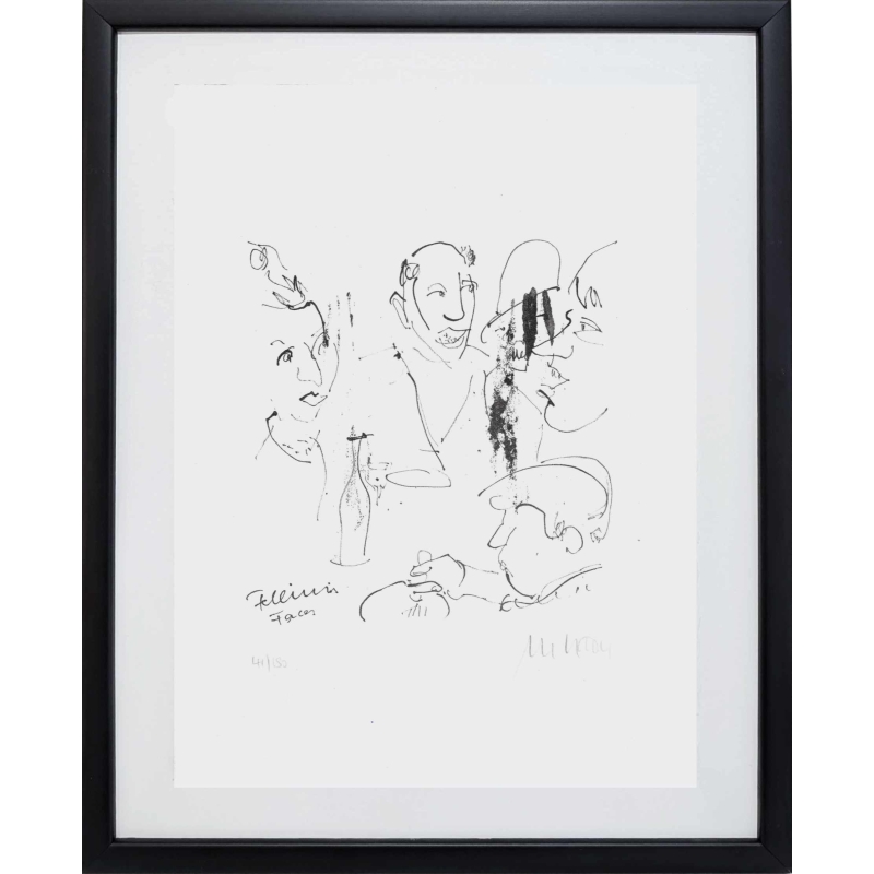 Das Original 'Fellinis Faces' wurde von Armin Mueller-Stahl handsigniert. Günstig kaufen.