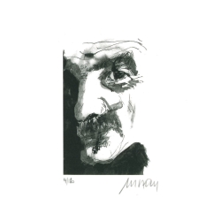 Selbstbildnis mit Zigarette Armin Mueller-Stahl signiertes Original