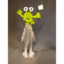 Patrick Preller "Astronaut" Original Metall Skulptur